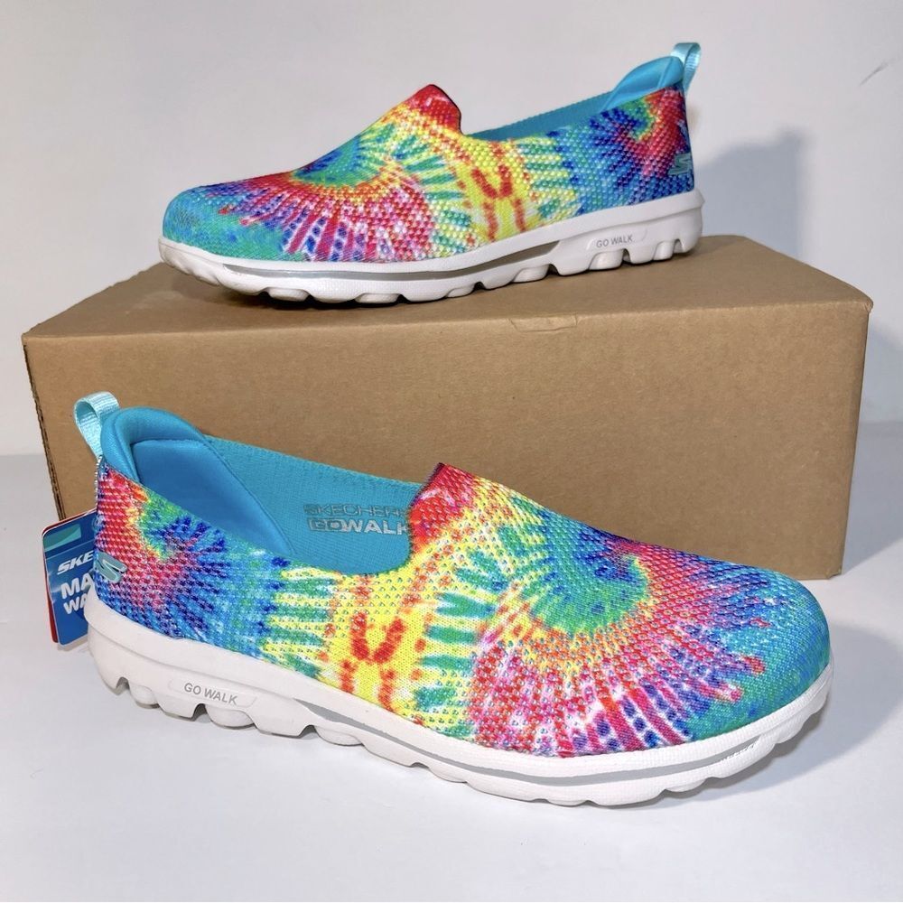 Skechers GOwalk Classic Ocean Blossom Washable Knit Print Slip-Ons